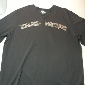 Harley Davidson 3D 2007 Long Sleeve Shirts Henley